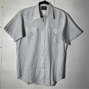 Vintage Flying R Ranchwear by Ruddock Striped Pearl Snap Western Shirt 16-17½